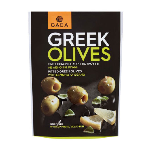 Gaea Pitted Greek Olives with Lemon & Oregano 150 g