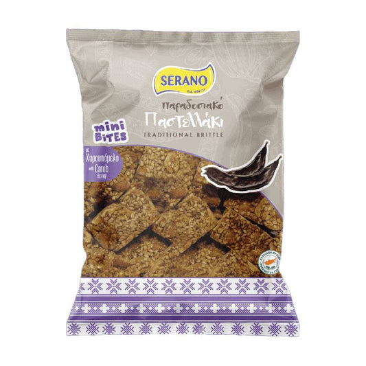 Serano Mini Bites Traditional Brittle with Carob & Peanuts 220 g