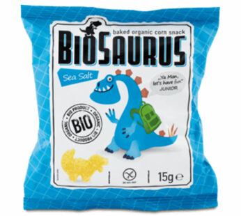BioSaurus Baked Organic Corn Snack with Sea Salt Seasoning Multipack 4×15 g